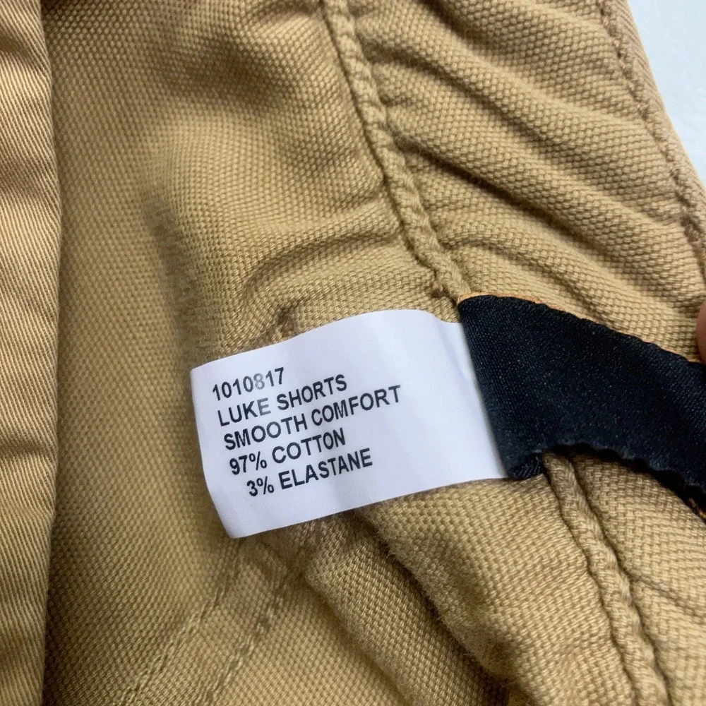 Nudie Jeans Co Luke Chino Shorts Mens 30 Fit 32 Camel Brown Camp Cotton 1010817